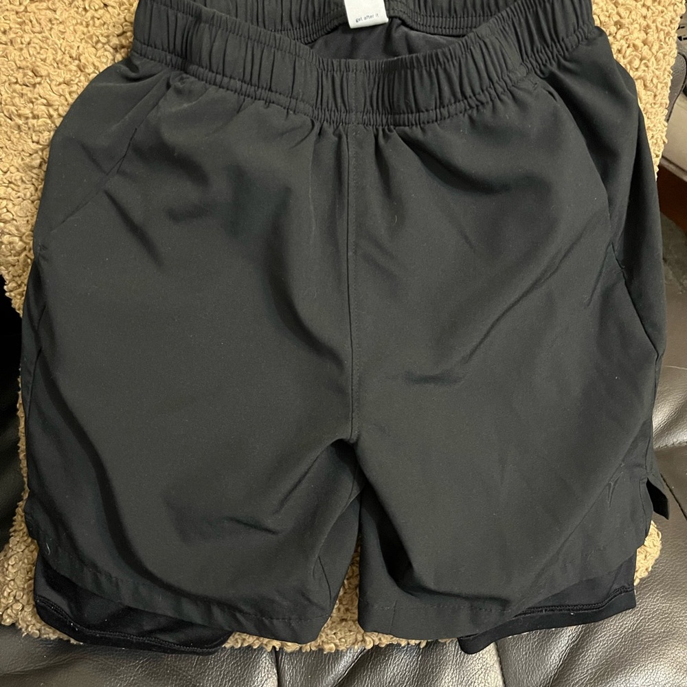 Old navy boys M (8) stretch tech athletic shorts w light compression undershorts
